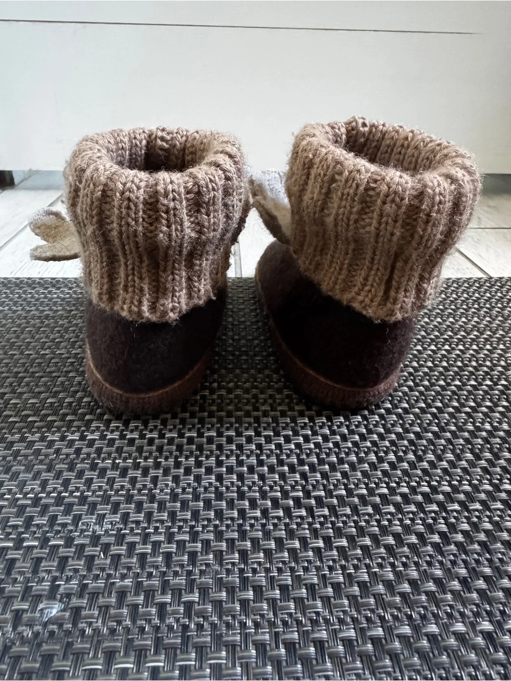 Garnet Hill Toddler Sz 8 Boiled Wool Slipper by Haflinger Moose